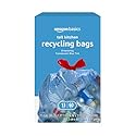 Amazon Basics Blue Recycling Drawstring Trash Bags, Tall Kitchen, Unscented, 13 Gallon, 60 Count