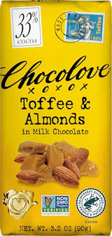 Chocolove - Milk Chocolate Bar Toffee & Almonds - 3.2 oz.