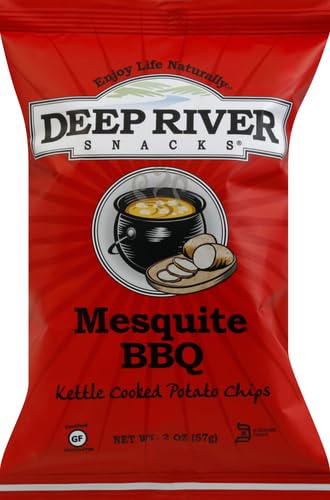 Deep River Snacks Mesquite BBQ Kettle Cooked Potato Chips, 2-Ounce (Pack of 24)
