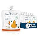 KATE FARMS Organic Pediatric Blended Meal, Squash and Carrot, 8g protein, organic whole foods, oral or tube feed nutrition, Gluten Free, Non-GMO, 8.45