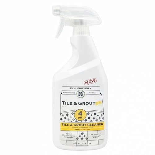 Tile & Grout pH - Eco-Friendly Acidic Tile & Grout Cleaner (pH 4) - Removes Hard Water, Soap Scum & Grime - No VOCs, Biodegradable, 25 fl oz