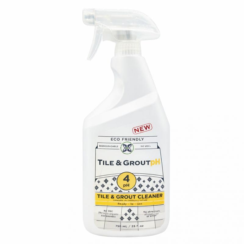 Tile & Grout pH - Eco-Friendly Acidic Tile & Grout Cleaner (pH 4) - Removes Hard Water, Soap Scum & Grime - No VOCs, Biodegradable, 25 fl oz