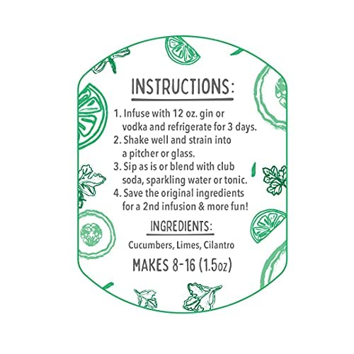 McKinnon’s Dry Craft Cocktails Dehydrated Fruits and Herbs, DIY Mixology, Infusion Kit, Mason Jar Serves 8 - 16 Drinks (Cucumber Cilantro, 1 Jar)