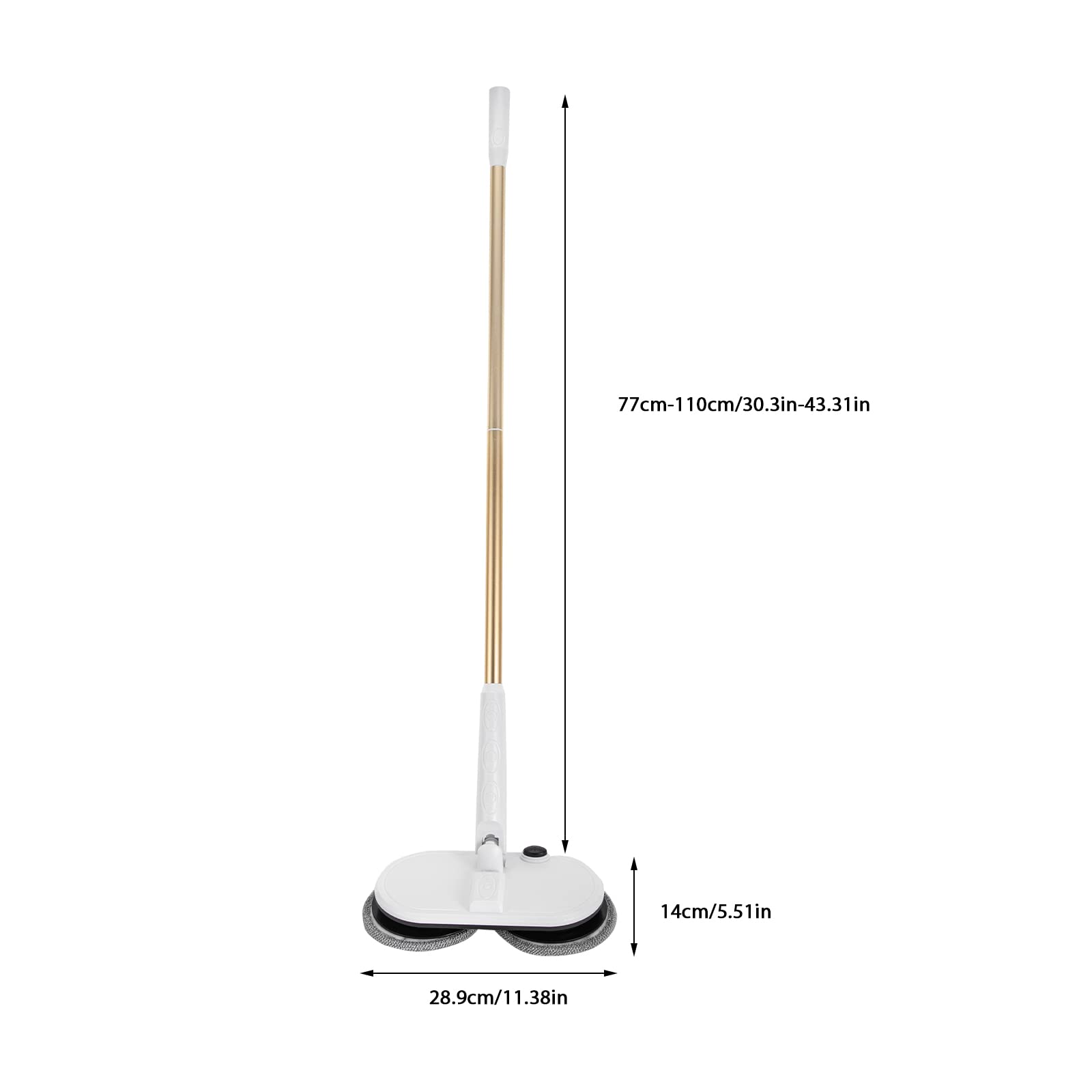 Cordless Electric Spin Mop, 2000mAh 60+ min Runtime, Foot Switch No Bending, 150RPM, 4 Pads, Adjustable Lightweight Floor Cleaner for Hardwood Tile