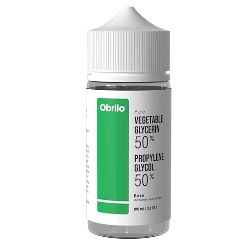 Obrilo 100 mL (3.3 oz.) 50/50 Blend Vegetable Glycerin (VG) & Propylene Glycol (PG), Pure USP Kosher, Food Grade, DIY