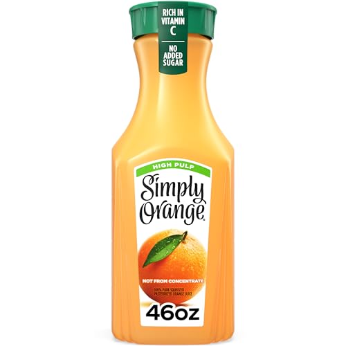 Simply Orange High Pulp Orange Juice Bottle, 46 fl oz