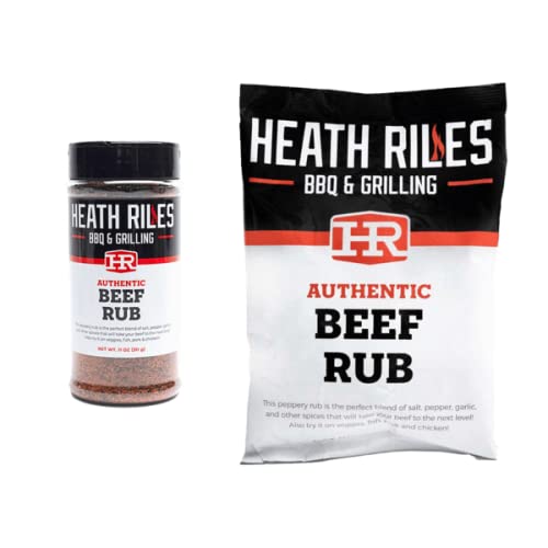 Heath Riles BBQ Beef Rub Combo with Refill Bag (1 Rub, 1 Refill Bag), Competition Winning Products from Pitmaster Heath Riles