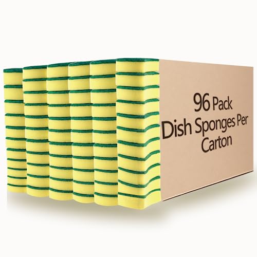 Kitchen Cleaning Sponges,96 Pack Eco Non-Scratch for Dish,Scrub Sponges.