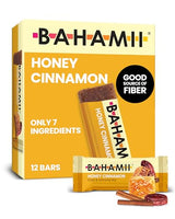Bahamii Honey Cinnamon Date and Energy Bars, Healthy Snacks and Breakfast Bars for Kids and Adults, Paleo, Gluten Free, High Fiber, Dairy Free, Plant