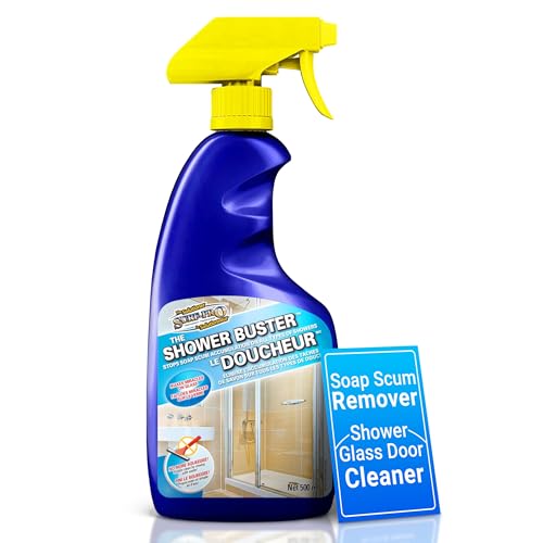 SURF PRO Shower Glass Door Cleaner - Shower Buster Spray for Soap Scum & Hard Water Stains - No Scrub Bathroom Cleaner for Glass, Tile, Chrome