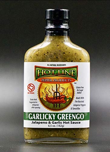 HOT LINE PEPPER PRODUCTS Gourmet Hot Sauces (2) Garlicky Greengo, 2) Evil Ooze, 4 pack)