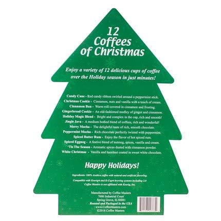 Christmas Coffee Gift 12 Single Serve Keurig Compatible K CUPS Coffee Pods Advent Calendar For Adults Assortment- Holiday Coffee Gift Box Set - Best