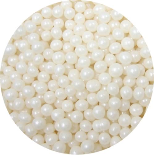 Shimmer White Pearl Sugar Candy Beads 2 Pound