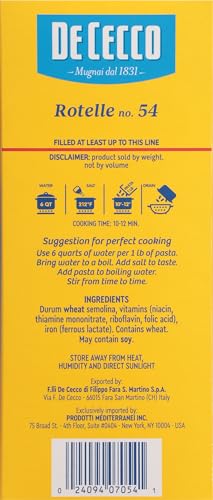 De Cecco Pasta, Zita Cut No.118, 1 Pound (Pack of 12) - Made in Italy, High in Protein & Iron, Bronze die