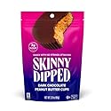 SkinnyDipped Dark Chocolate Peanut Butter Cups, 2g Sugar per Cup, Keto Friendly, No Stevia, Gluten Free, 3.2oz, 1 Pack (6 Cups Total)