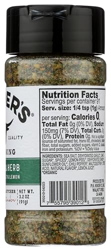Kinders Organic Garlic Herb Sea Salt & Lemon Seasoning, 3.2 OZ