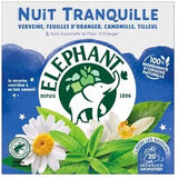 Elephant Infusion Bien-être Nuit Tranquille (Tilleul, Camomille, Feuilles d'oranger Doux) 25 Sachets 38g
