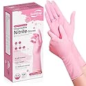 SwiftGrip Disposable Nitrile Dishwashing Gloves, Extended 12 Inches Cuff, 6-mil, Medium, Cherry Blossom Cleaning Gloves for Latex-Free, Ideal