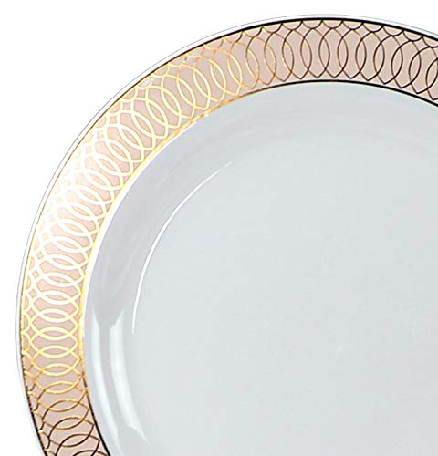 " OCCASIONS " 120 Plates Pack,(60 Guests) Premium Premium Wedding Party Disposable Plastic Plates Set -60 x 10'' Dinner + 60 x 7.5'' Salad/Dessert