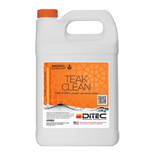 DITEC Teak Clean - Marine Wood Cleaner & Restorer - Safely Removes Grey Oxidation & Grime - Professional Yacht-Grade Formula - Biodegradable