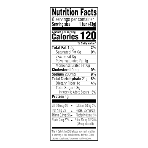 Amazon Grocery, White Enriched Hot Dog Buns, 12 Oz, 8 Ct