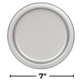 Silver Solid Round Paper Dessert Plates (17cm) 20 Count - Vibrant Paper Plates for Parties and Events, Perfect for Appetizers, Snacks, and Desserts