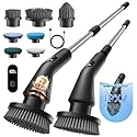 Leebein Electric Spin Scrubber, Cordless Cleaning Brush for Bathroom Shower Tub, IPX7 Waterproof Power Scrubber with 7 Brush Heads, Extendable Long