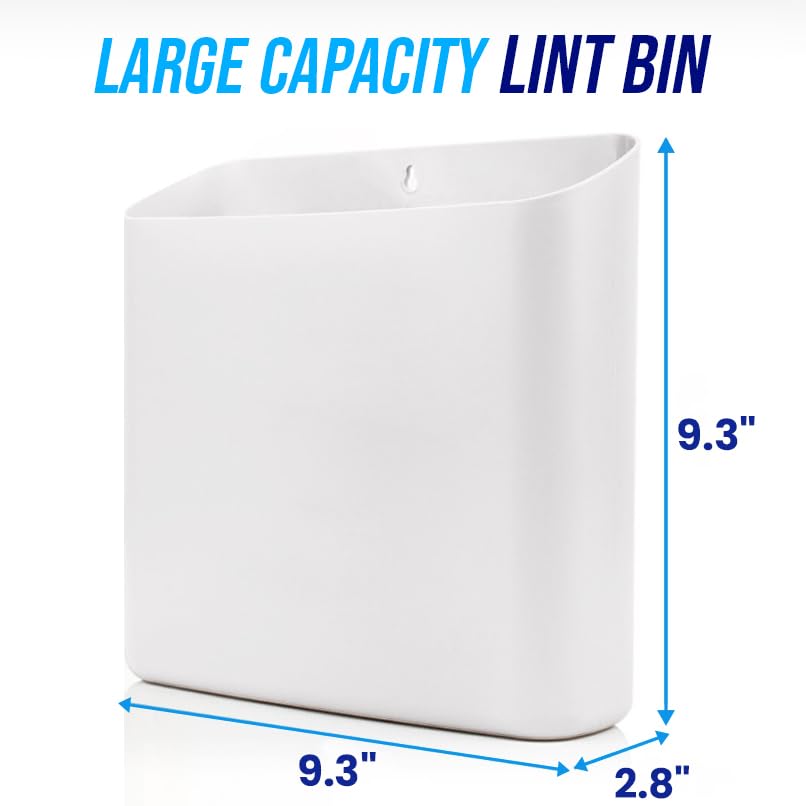 Simplation Magnetic Lint Bin for Laundry Room Storage, Lint Holder Bin, Plastic Lint Trash Can for Laundry Room