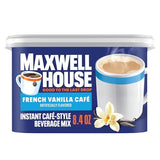 Maxwell House Instant Cafe-Style Beverage Mix, Easy to Prepare, 1 Canister, for Quick Morning Coffee or Afternoon Treat, French Vanilla Cafe, Kosher