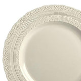 OCCASIONS 60 Guests Ivory Disposable Plastic Plates Set - 120 Piece Heavy Duty Reusable Dinnerware, Looks Like Real China, 11" Dinner & 8.25" Dessert