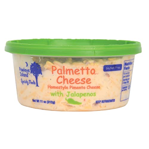 PALMETTO CHEESE Jalapeno Pimento Cheese Spread - Homestyle Spreadable Cheddar Cheese for Holiday Sides and Appetizers, Burgers, Crackers - Gluten