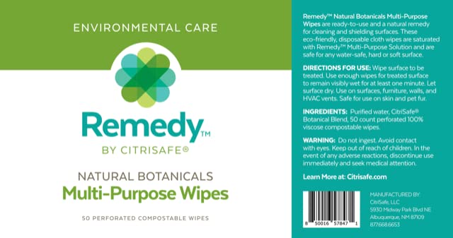 Citrisafe Natural Botanicals Multi-Purpose Wipes