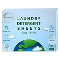 Simple Fresh Laundry sheets pack of 100, Fresh Scent - Laundry Detergent Sheets, Eco-Friendly, Plant-Based, Hypoallergenic, No Plastic Jug (200 Loads