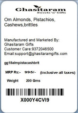 Ghasitaram Gifts Dry Fruit - Om Almonds, Pistachios, Cashews,brittles