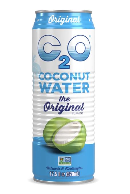 C2O Original Coconut Water, 17.5 Fl Oz (Pack of 12)