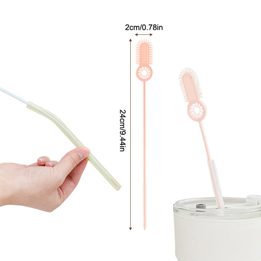NentMent 8 Pack Iced Coffee Cups Straw Cleaner Brush 3 in 1 Drinking Straws Brush Insulated Tumblers Cleaning Brush for Flip Straw Tumbler Water