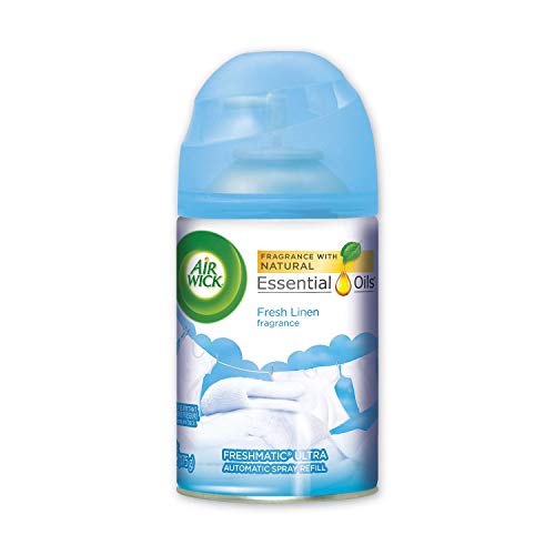 Air Wick Freshmatic Ultra Spray Refill, Fresh Linen, Aerosol, 5.89 oz, 6/Carton