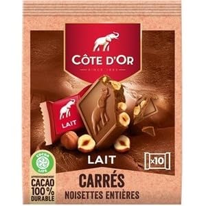 Cote D’Or Carres De Chocolat Au Lait Et Noisette 10 Sachets 200g (Cote D’Or Carres Milk Chocolate With Hazelnuts 10 Sachets 200g)
