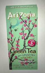 AriZona Zero Sugar Green Tea with Ginseng & Honey Powdered Drink Mix Sticks, 10 ct. Box