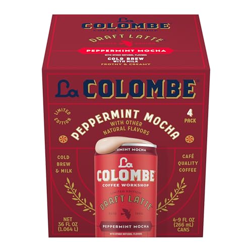 La Colombe Peppermint Mocha Draft Latte - 9 Fluid Ounce, 4 Count - Cold-Pressed Espresso And Frothed Milk + Peppermint And Dark Chocolate - Made