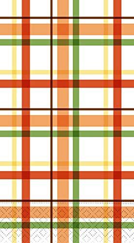 Paper Hand Towels Fall Decor Fingertip Towels Guest Towels for Bathroom, Disposable, Decorative Paper Napkins, Modern Farmhouse Plaid, Pak 30
