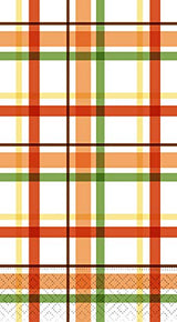 Paper Hand Towels Fall Decor Fingertip Towels Guest Towels for Bathroom, Disposable, Decorative Paper Napkins, Modern Farmhouse Plaid, Pak 30