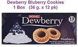 Dewberry Sandwich Cookie With Cream and Blueberry Flavor Jam 36 g.(Pack of 12) // By Benjawan Shop