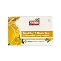 Badia Dandelion & Ginger Tea, 25 Bags - Herbal Detox Blend for Digestive Support and Liver Health