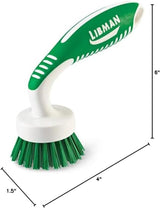 Libman Curved Kitchen Brush, Cleaning Scrub Brushes, Ergonomic Dish Scrubber Cleaner 3 PK