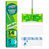 Swiffer Sweeper 2-in-1 Mops for Floor Cleaning, Dry and Wet Multi Surface Floor Cleaner, Sweeping and Mopping Starter Kit, Includes 1 Mop + 19