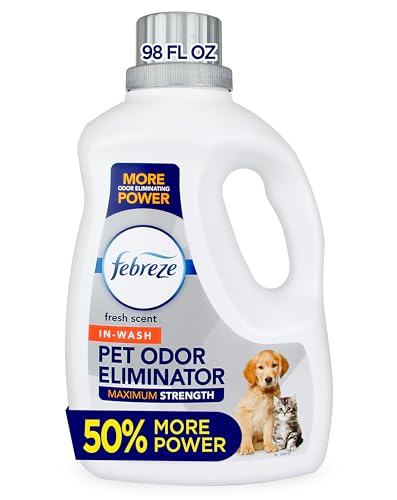 Febreze Laundry Detergent Additive for Pet Supplies, Maximum Strength In Wash Pet Odor Eliminator, Designed to Remove Tough Odors in Fabrics