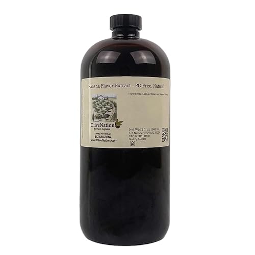 OliveNation Banana Extract from Natural Flavors for Baked Goods, Beverages, Breads, Fillings, Sugar Free, Non-GMO, Gluten Free, Kosher, Vegan - 32 oz