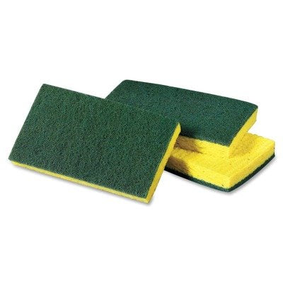 Scotch-Brite 74CC Medium-Duty Scrub Sponge, 6-1/4-Inch x3-1/2-Inch, 10/PK, YW/GN