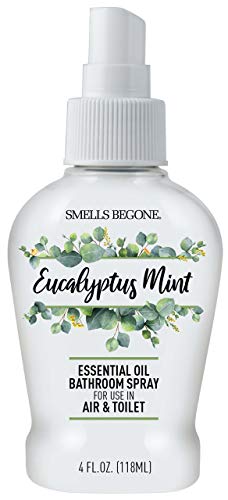 SMELLS BEGONE 4 oz Essential Oil Bathroom Spray - Instantly Eliminate Toilet & Bathroom Odors - Air Freshener Made with Essential Oils (Eucalyptus